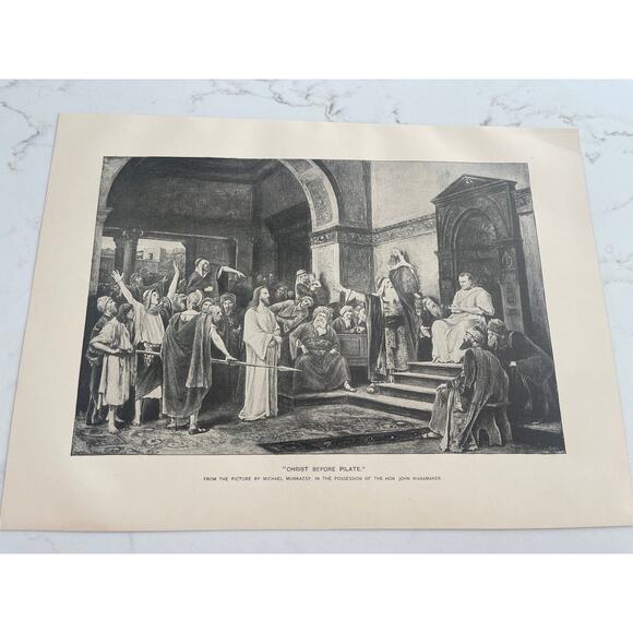 Christ Before Pilate, Michael Munkacsy, Christian Art, Book Page, 1888 - Picture 1 of 1